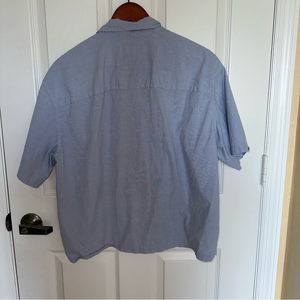 Abercrombie & Fitch Cropped Button Up Shirt Men’s Medium Blue Stretch - Picture 4 of 10